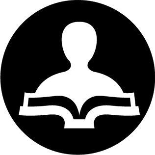 icon circle figure with open book