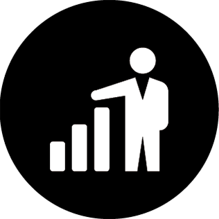icon circle graph bar increasing with figure